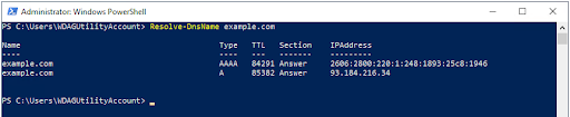 DNS Lookup using powsershell